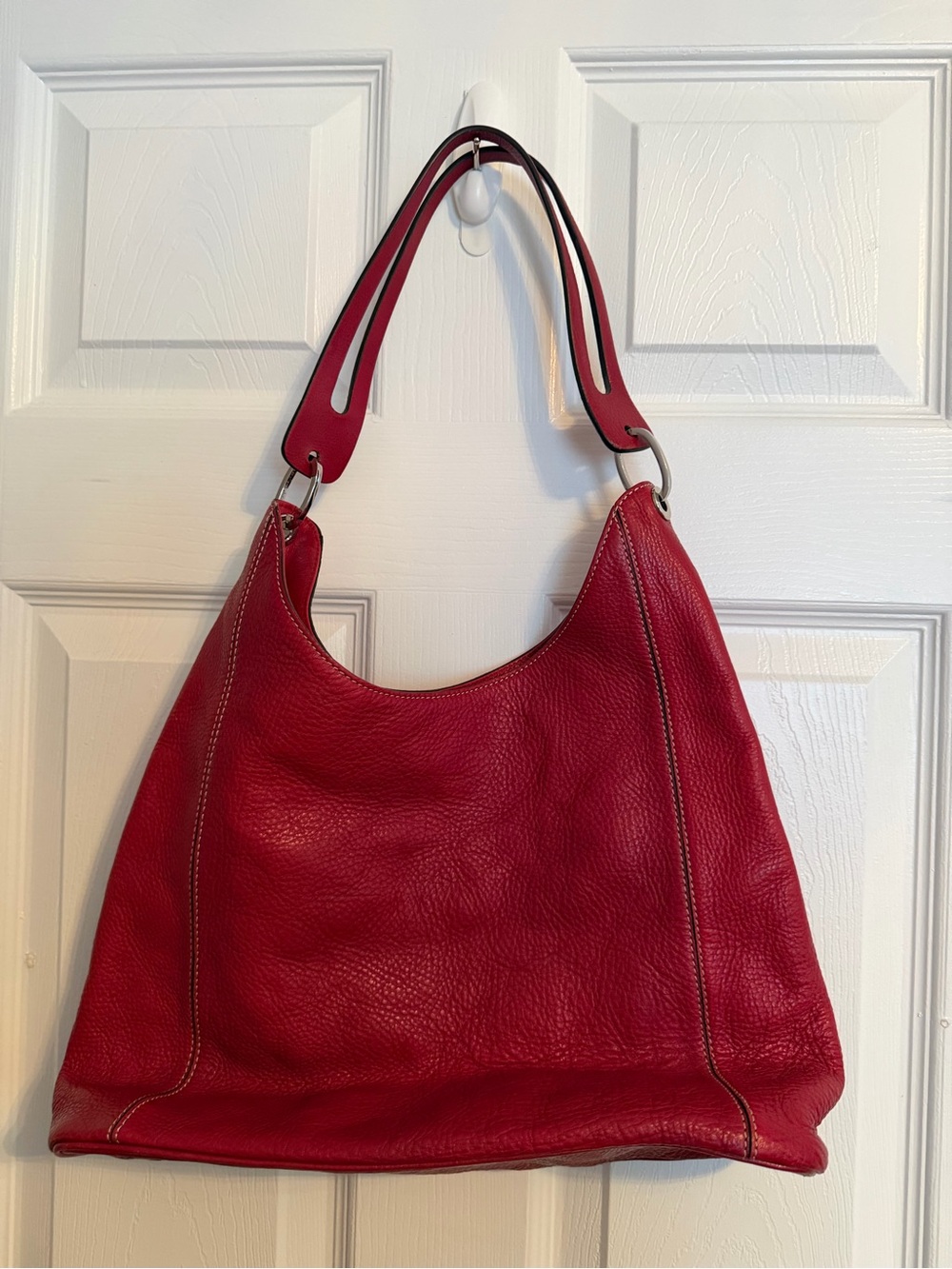 Adrienne Vittadini Red Leather Shoulder Bag
